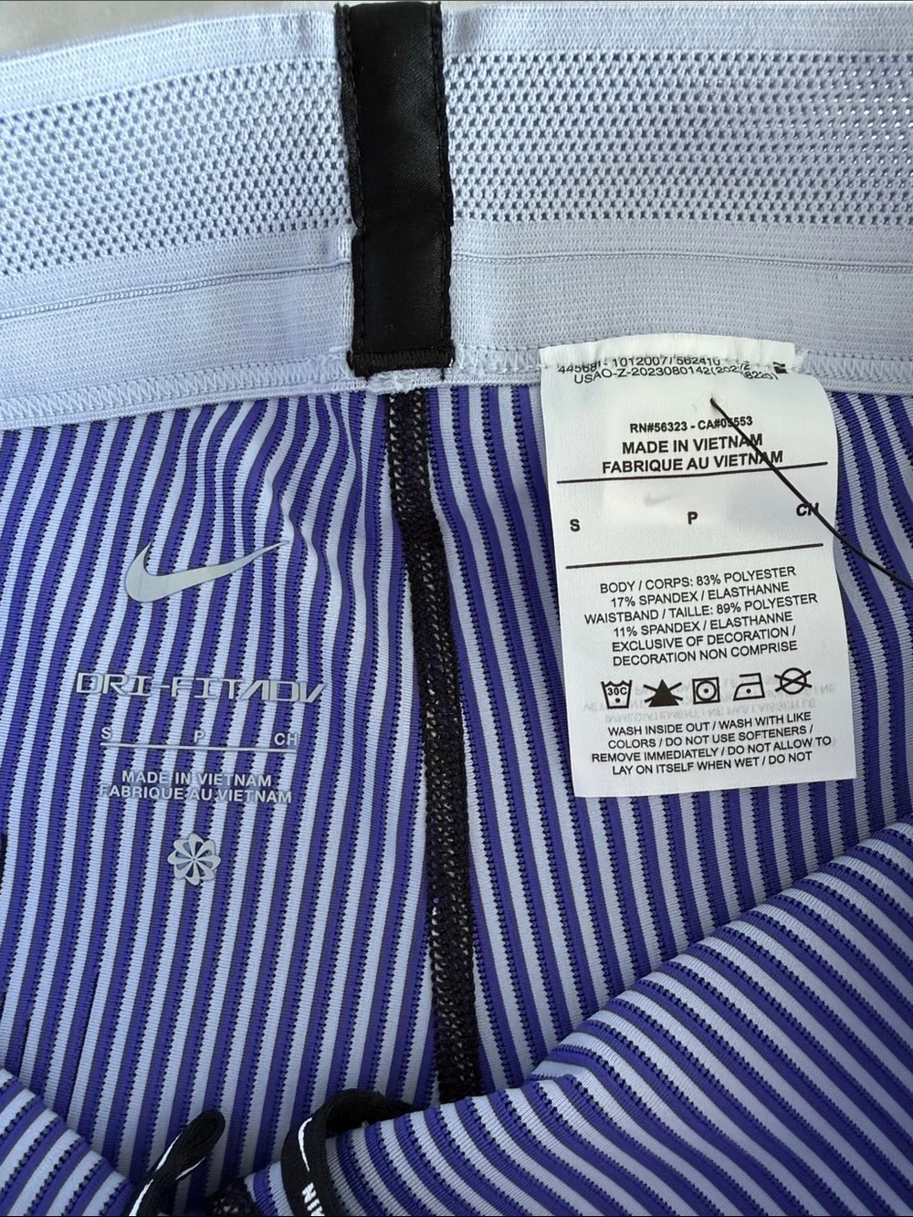 Nike Striped Athletic Compression Shorts - Blue/White